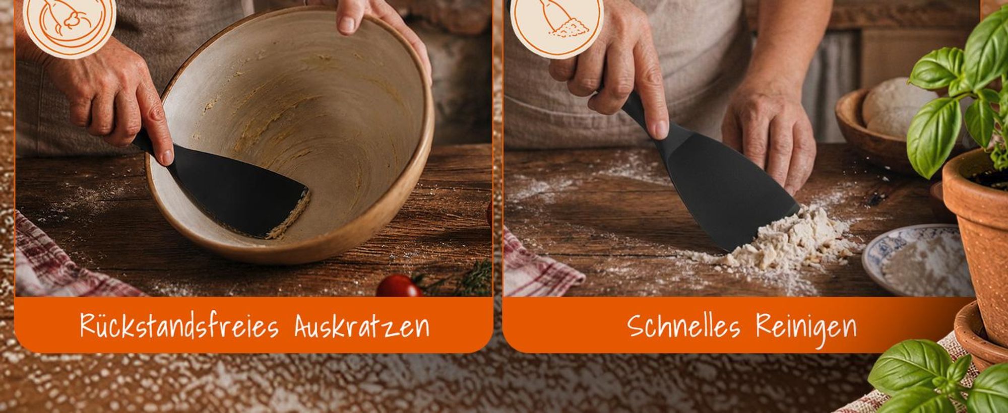 Flexibler Teigspachtel Pizza mit Antihaftbeschichtung 10 cm – Spülmaschinengeeigneter Pizza Spachtel – Lebensmittelechter & Hygienischer Pizzaspachtel