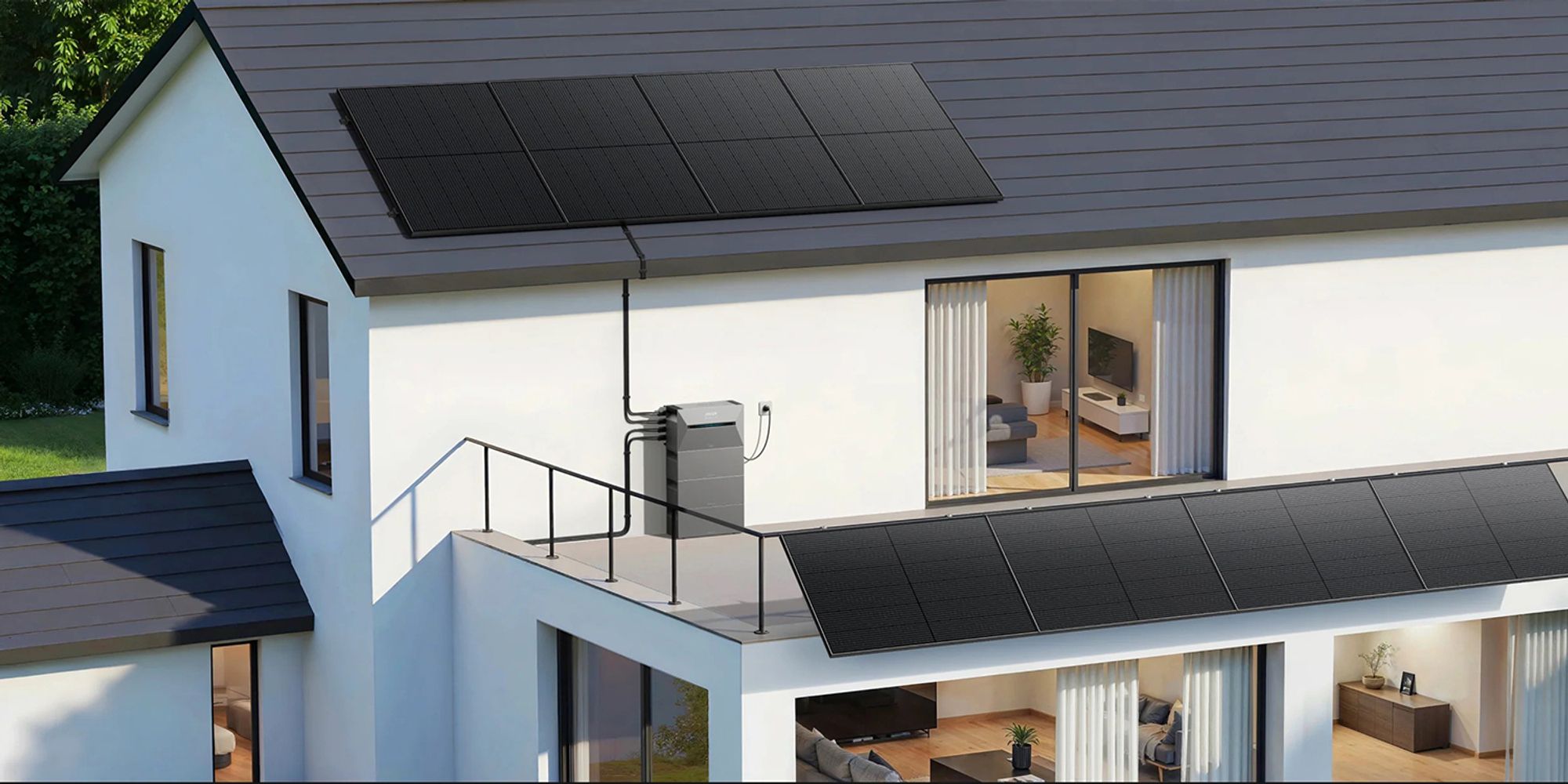 ALLDREI Balkonkraftwerke mit Anker Solix Solarbank 3 E2700 Pro ,Komplettset mit 4x500W Bifazialer Solarpanel & Smarten Zähler