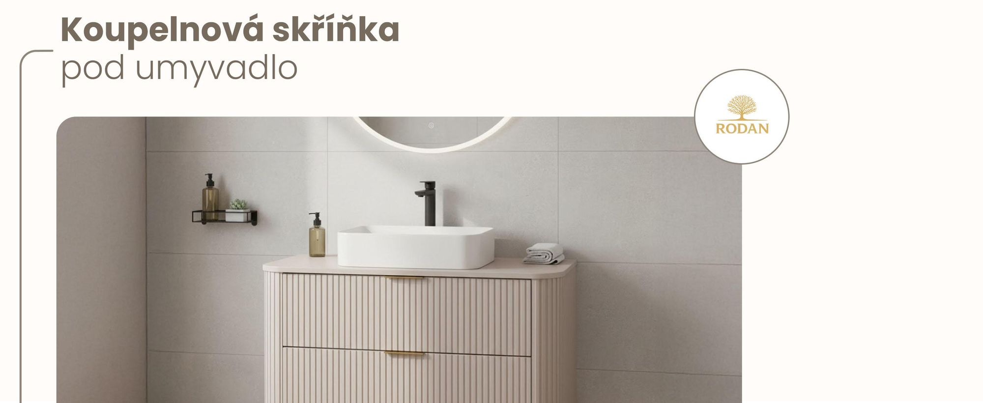 Koupelnová Skříňka 100 CM Béžový Mat MDF 2 Zásuvky