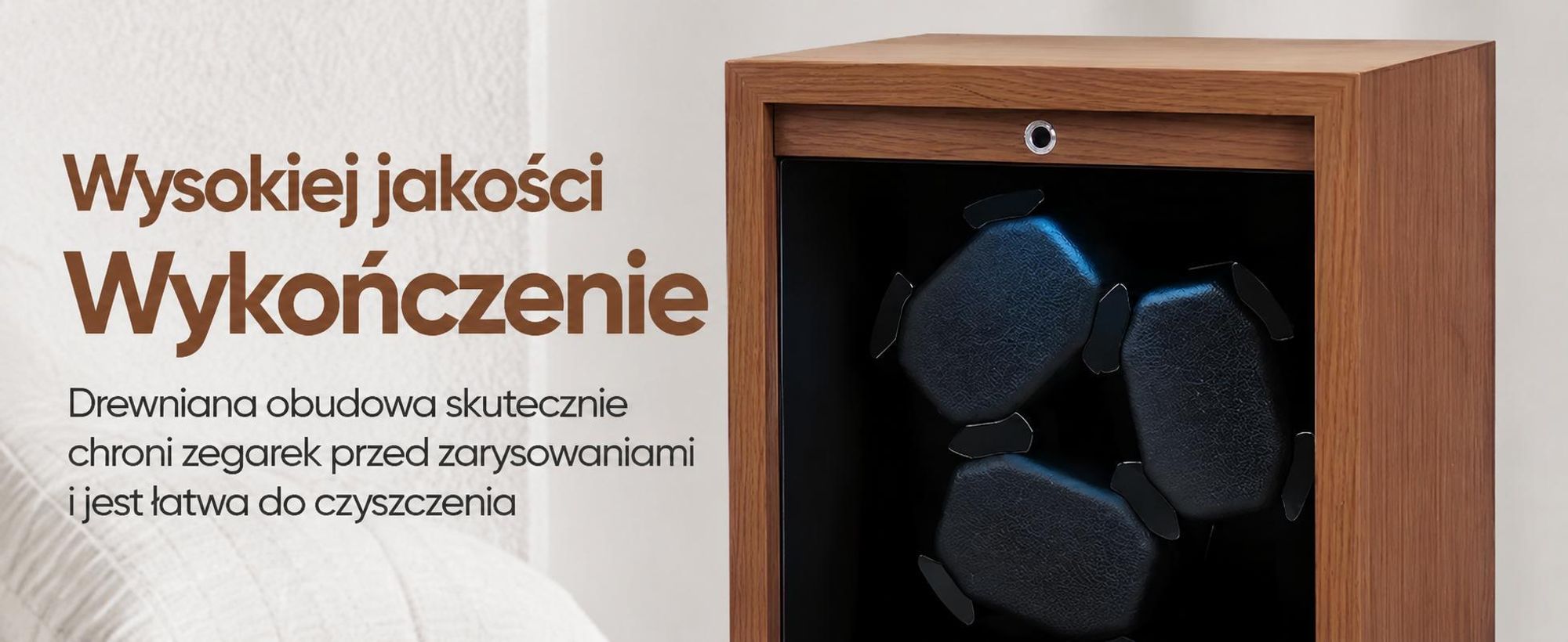 Nawijarka do zegarków Olvy na 3 zegarki, oświetlenie LED, drewniana skrzynka do nawijania zegarków, wyjątkowo cichy silnik Mabuchi, elastyczna poduszka do zegarków, nawijarka do zegarków