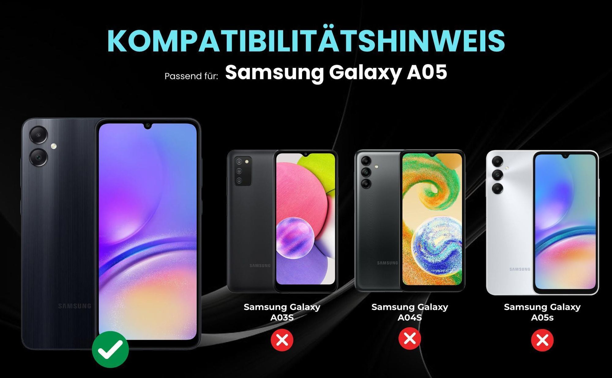 Kompatibilitätshinweise Hülle für Samsung Galaxy A05