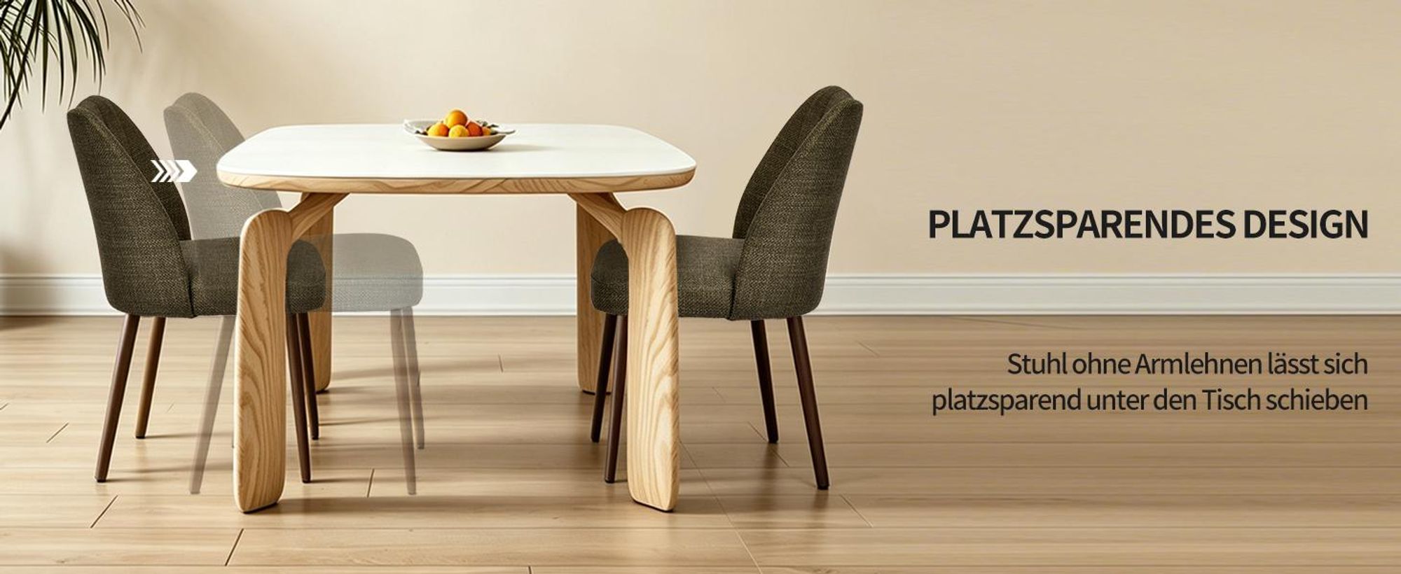 Duhome Esszimmerstuhl 2er Set Leinenstuhl Gepolstert mit Holzbeinen Modern Küchenstuhl für Esszimmer Wohnzimmer Küche, Grün