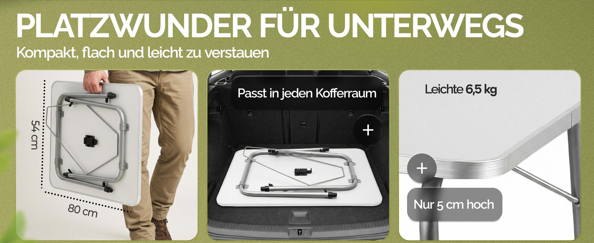 CASARIA Campingtisch Klappbar Weiß