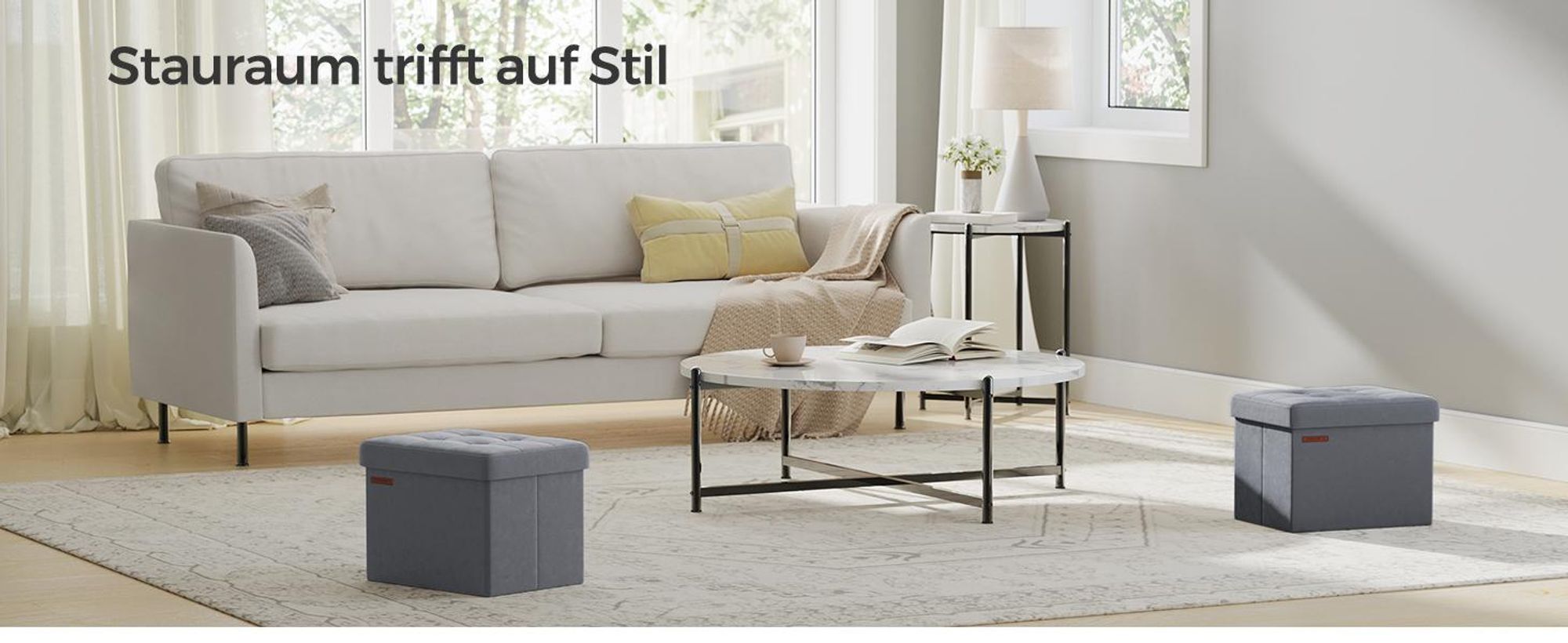 SONGMICS Sitzbank mit Stauraum, klappbare Sitztruhe, Fußbank, 31 x 41 x 31 cm, bis 130 kg belastbar