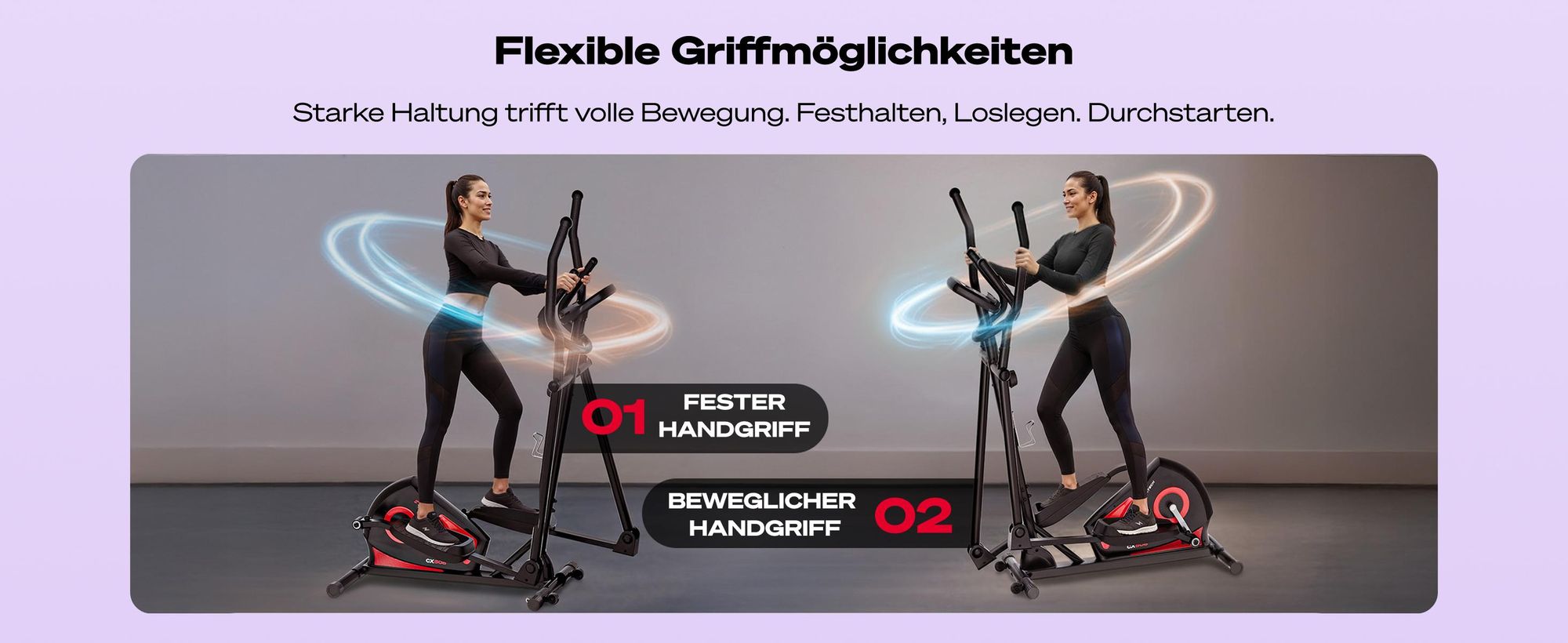Sportstech Crosstrainer CX608, LCD- Display, App-Steuerung