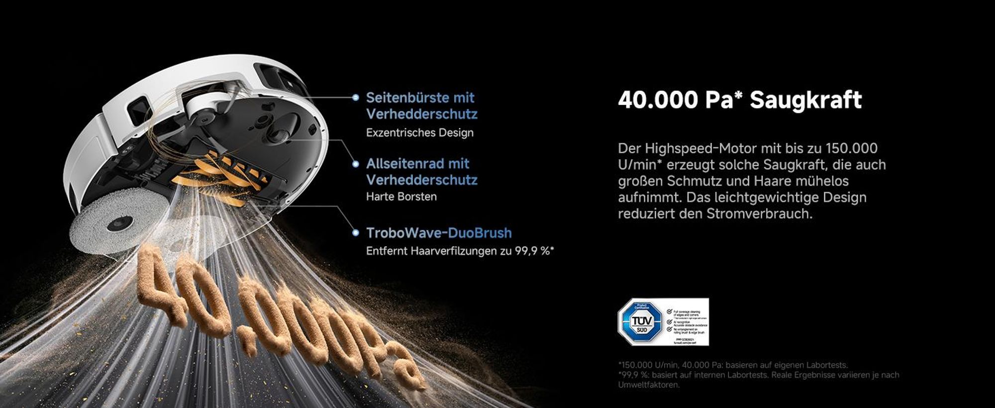 MOVA V70 Ultra Complete Saugroboter, 40000 Pa, MaxiReachX™ Kantenreinigung, 9 cm Hindernisüberwindung, EcoCyclone™ Staubabsaugung, All-in-One Station