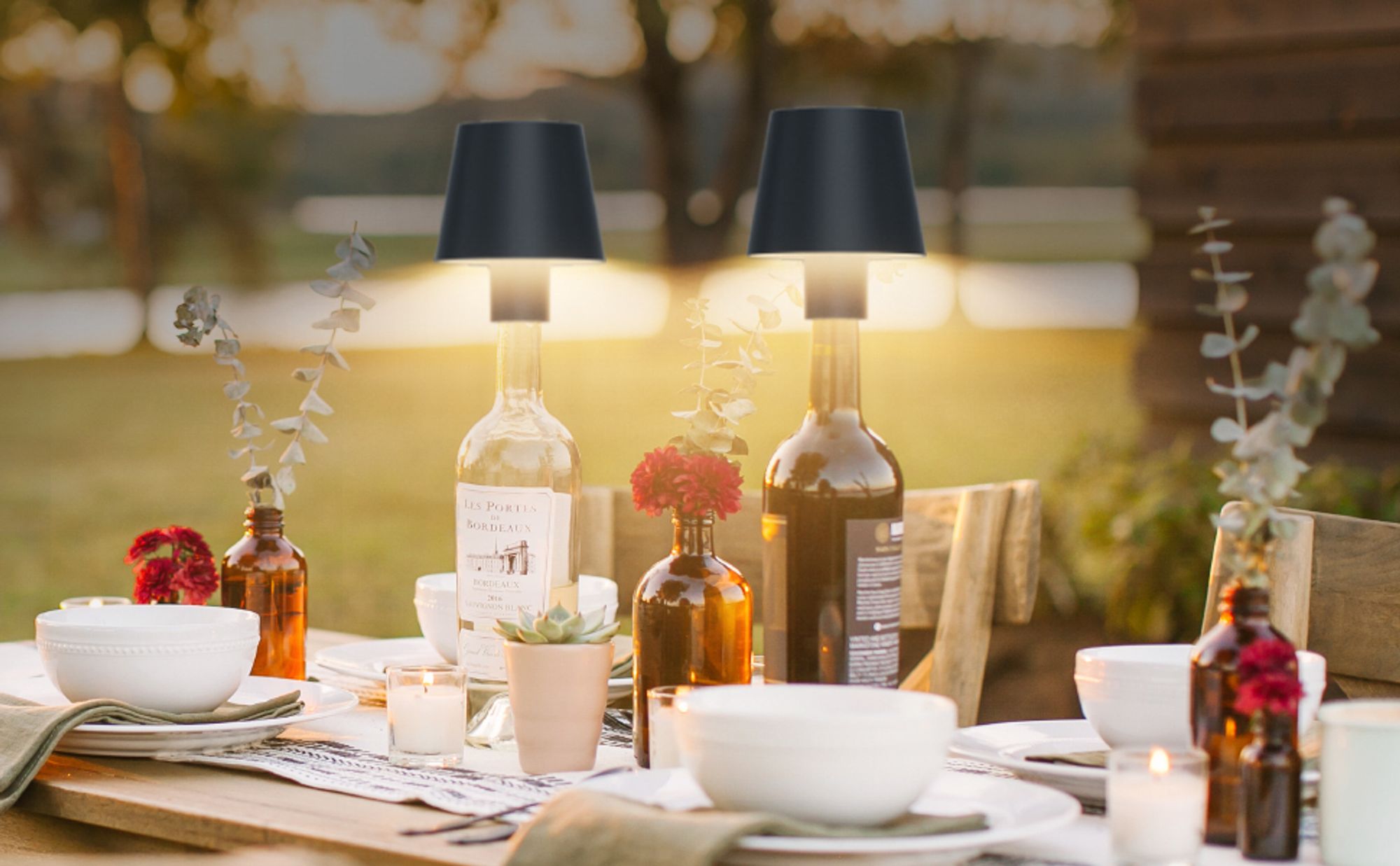 Led Flaschenleuchte Wiederaufladbare,Flaschenlampe Touch Tischlampe Mit Batterie Dekoleuchten Für Innen Außen Terrasse Patio Garten Party Bar