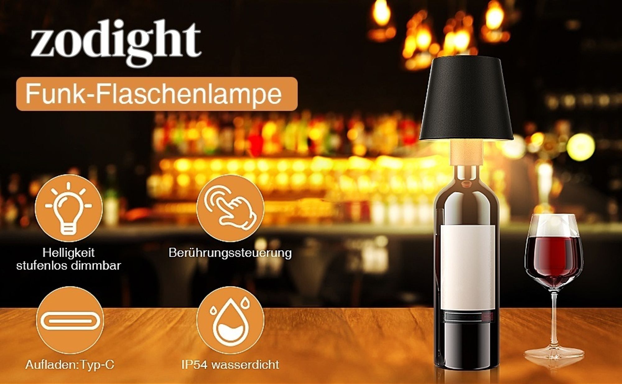 Led Flaschenleuchte Wiederaufladbare,Flaschenlampe Touch Tischlampe Mit Batterie Dekoleuchten Für Innen Außen Terrasse Patio Garten Party Bar