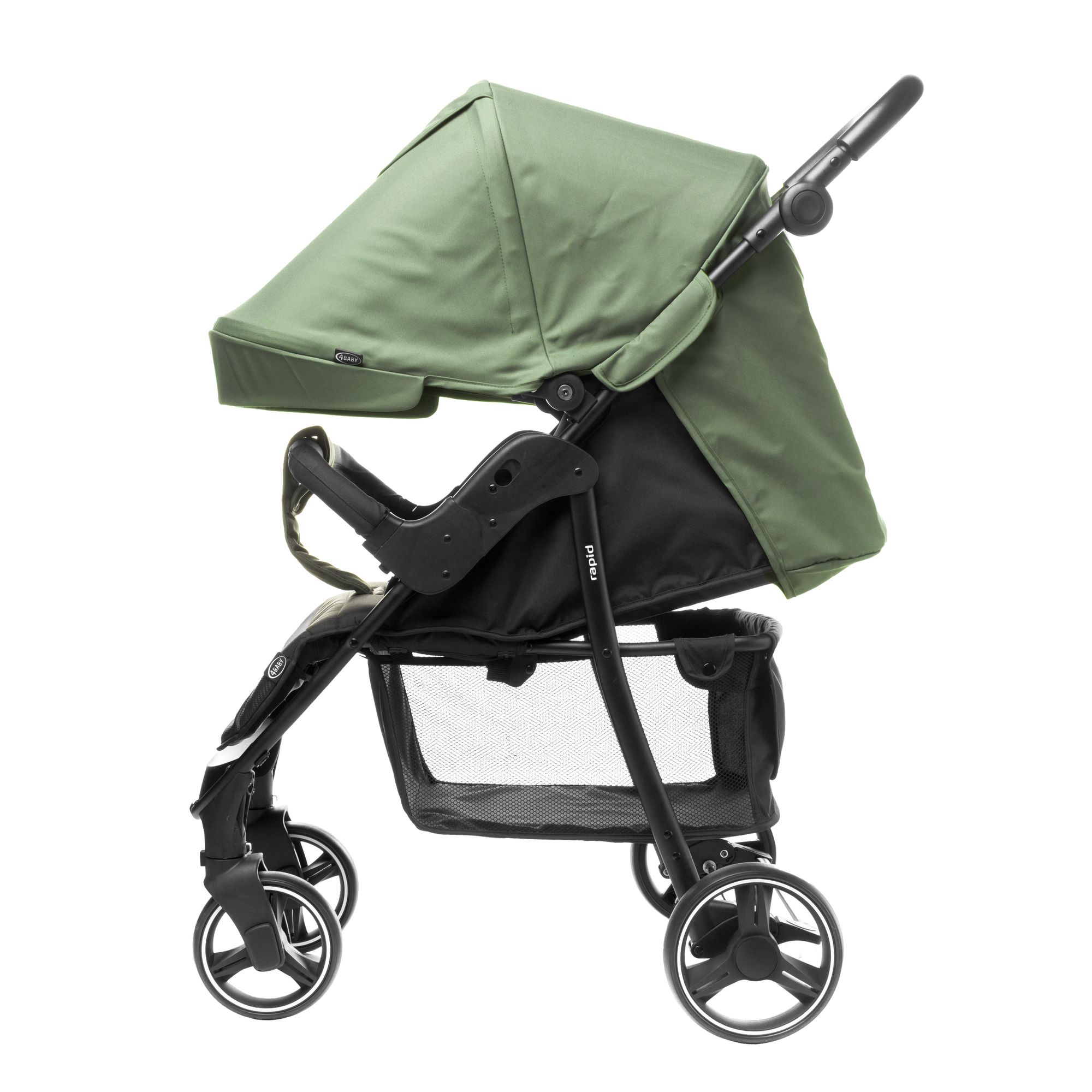 4Baby | Kinderwagen - Buggy Kinderwagen - Kompakt - Olive - Leichtgewicht - Verstellbare Rückenlehne - bis zu 22 kg - Rapid