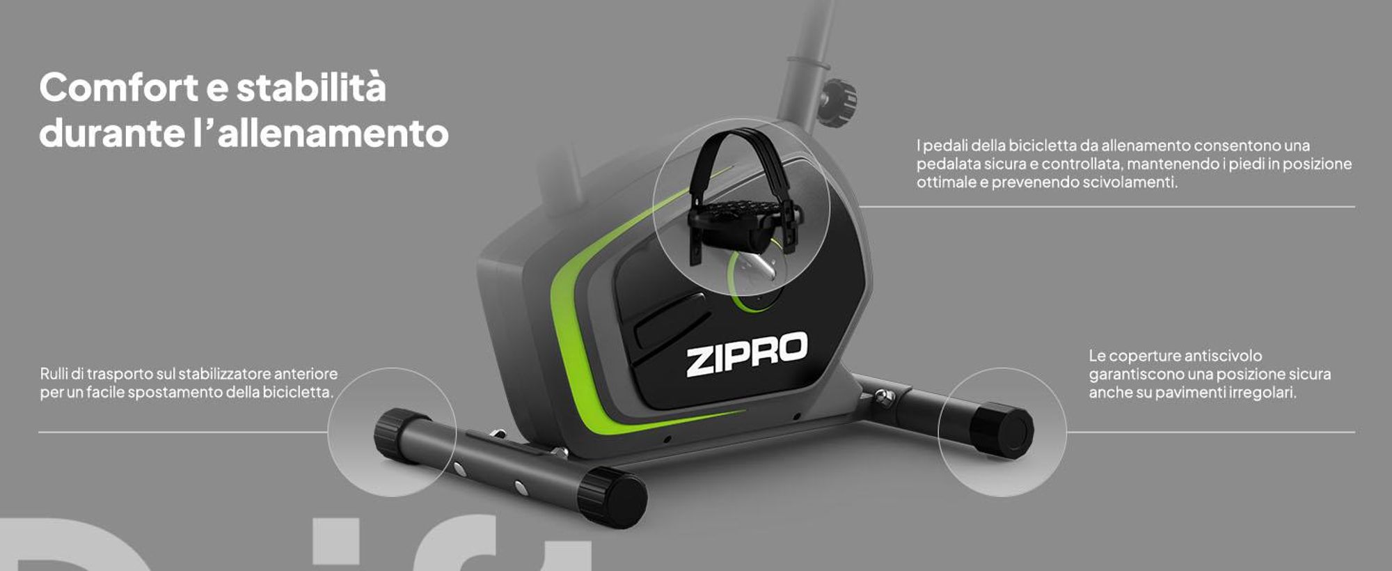 Zipro Drift cyclette per la casa Cyclette magnetica fino a 120 kg Magneti Cyclette Cyclette Fitness Cyclette Hometrainer Cyclette cardio Computer