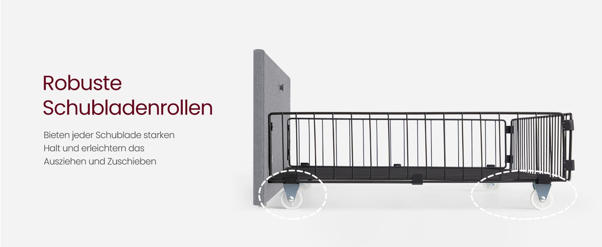 VASAGLE Doppelbettgestell, Bettgestell, 140 x 200 cm, LED, Metallbett, 4 Schubladen, Ladestation, verstellbares gepolstertes Kopfteil, Hellgrau