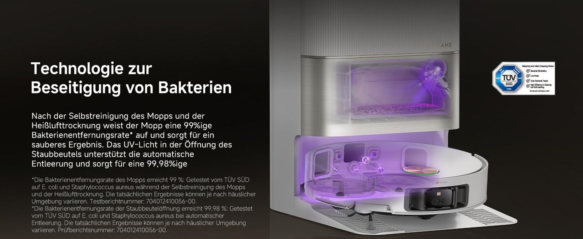 Dreame X50 Ultra Complete Staubsauger Roboter mit Wischfunktion,20KPa Saugkraft,6cm Hindernisfreiheit,Hebarem Wischmopp,360°-Navigation,KI-Vermeidung
