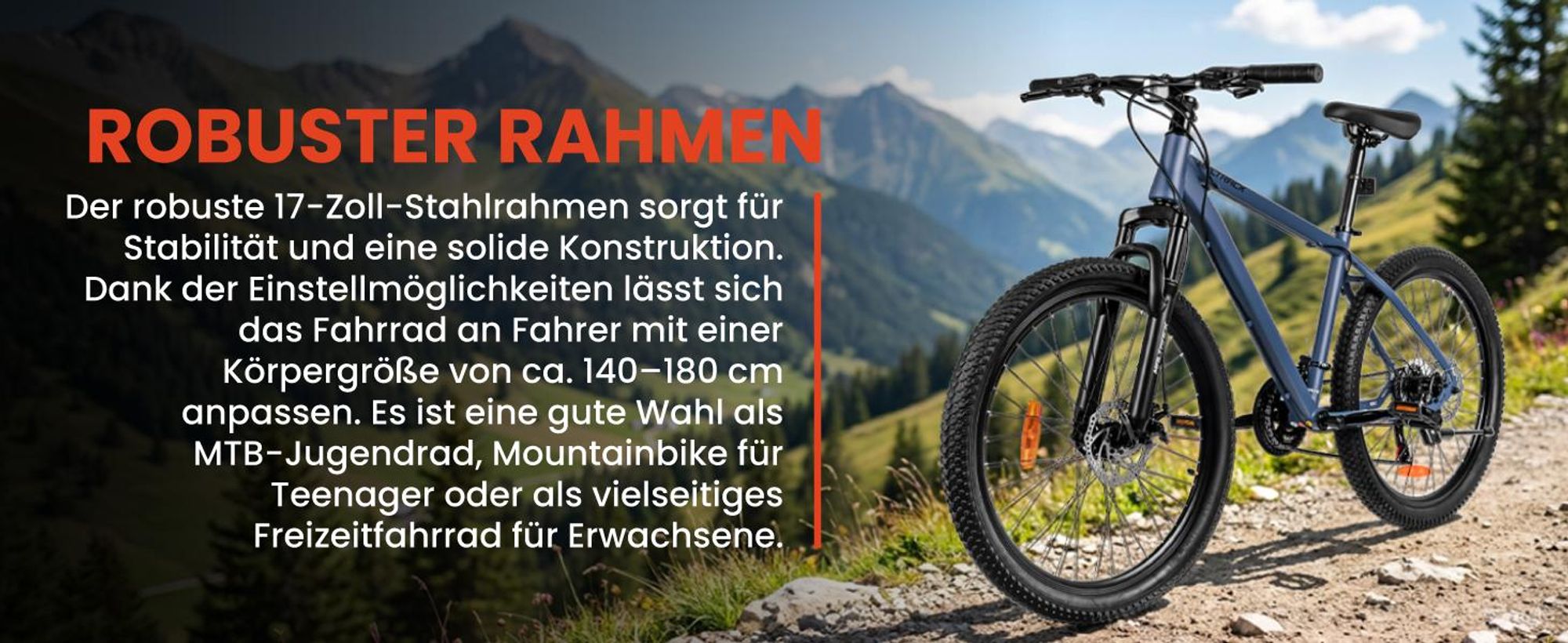 Mountainbike 26 Zoll MTB Fahrrad Shimano 21 Gang Scheibenbremsen Federgabel Dunkelblau