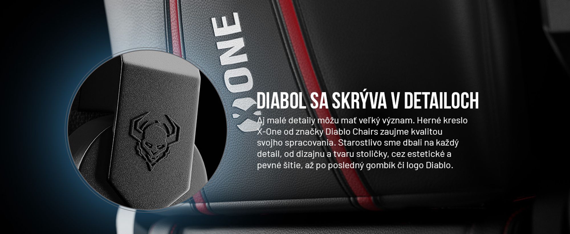 Diablo X-One 2.0 Herné kreslo Kancelárske kreslo Nastaviteľné opierky rúk Ergonomický dizajn Krčný/bederný vankúš King Size Čierno-červené