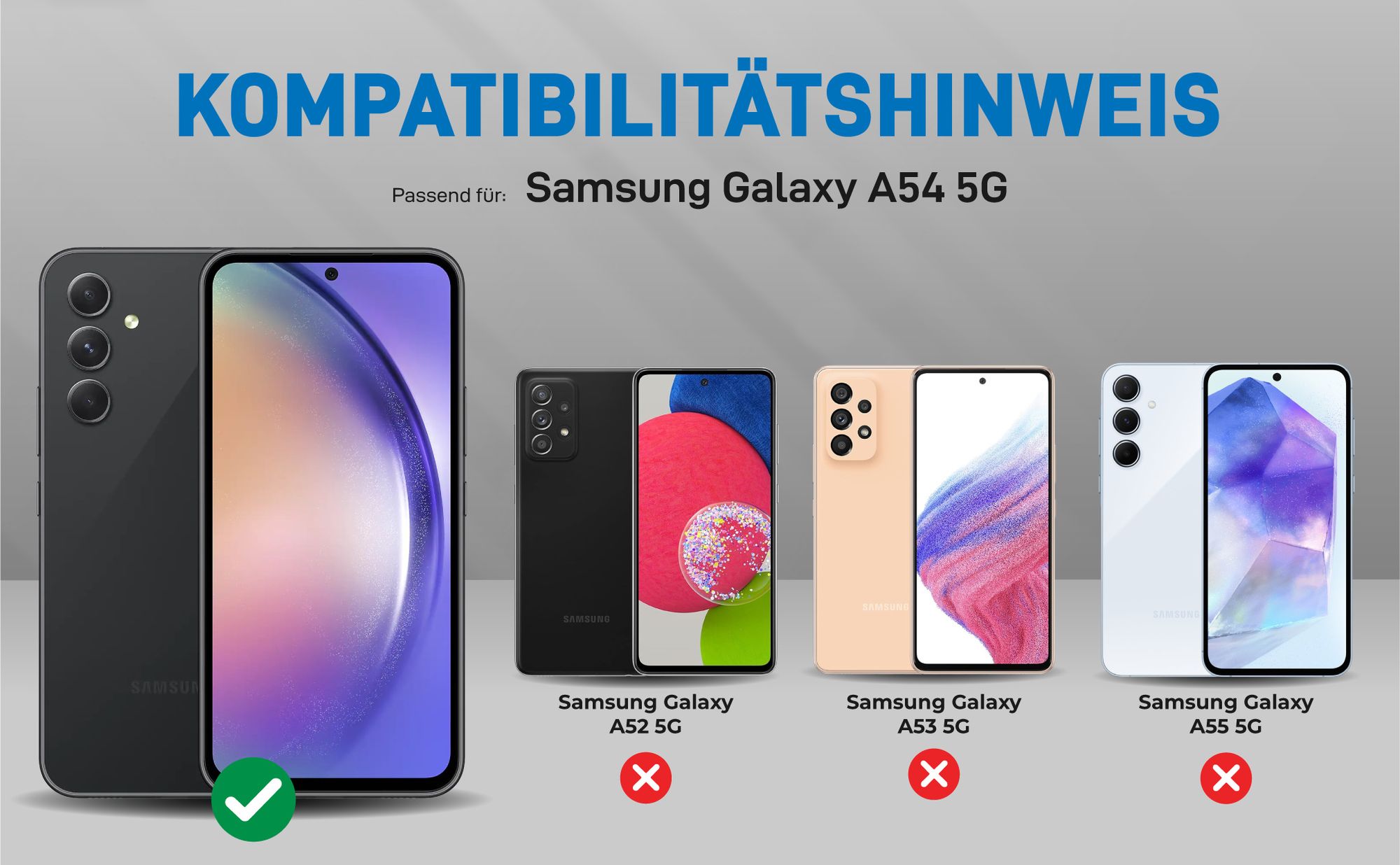 Kompatibilitätshinweise Hülle für Samsung Galaxy A54 5G