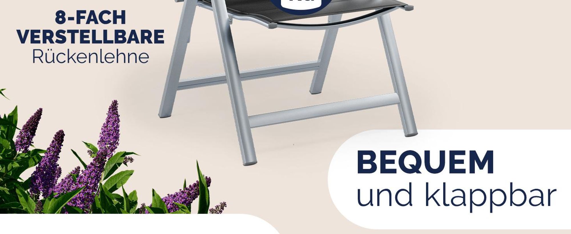 CASARIA® Gartenstühle 2er Set Klappbar Gepolstert Alu 8- Fach Verstellbar 120 kg Belastbarkeit Wetterfest Outdoor Balkon Camping Hochlehner Klappstuhl