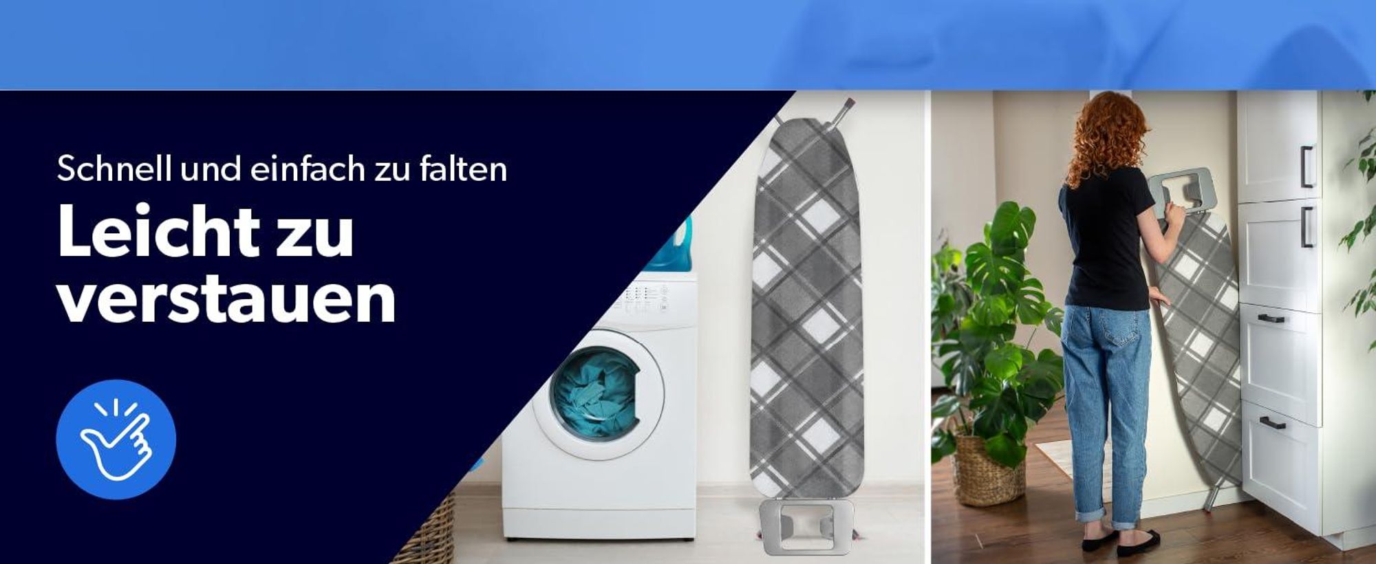 KADAX Klappbares Bügelbrett „Brusand", Dampfbügelbrett mit Metallnetz, 114 cm, Kariert