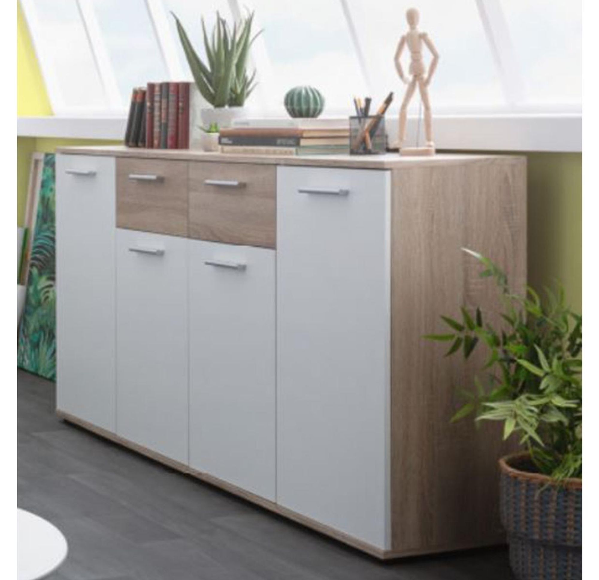 Sideboard >Jacklin< in Sonoma-Eiche – Modernes Stauraumwunder mit 4 Türen und 2 Schubkästen