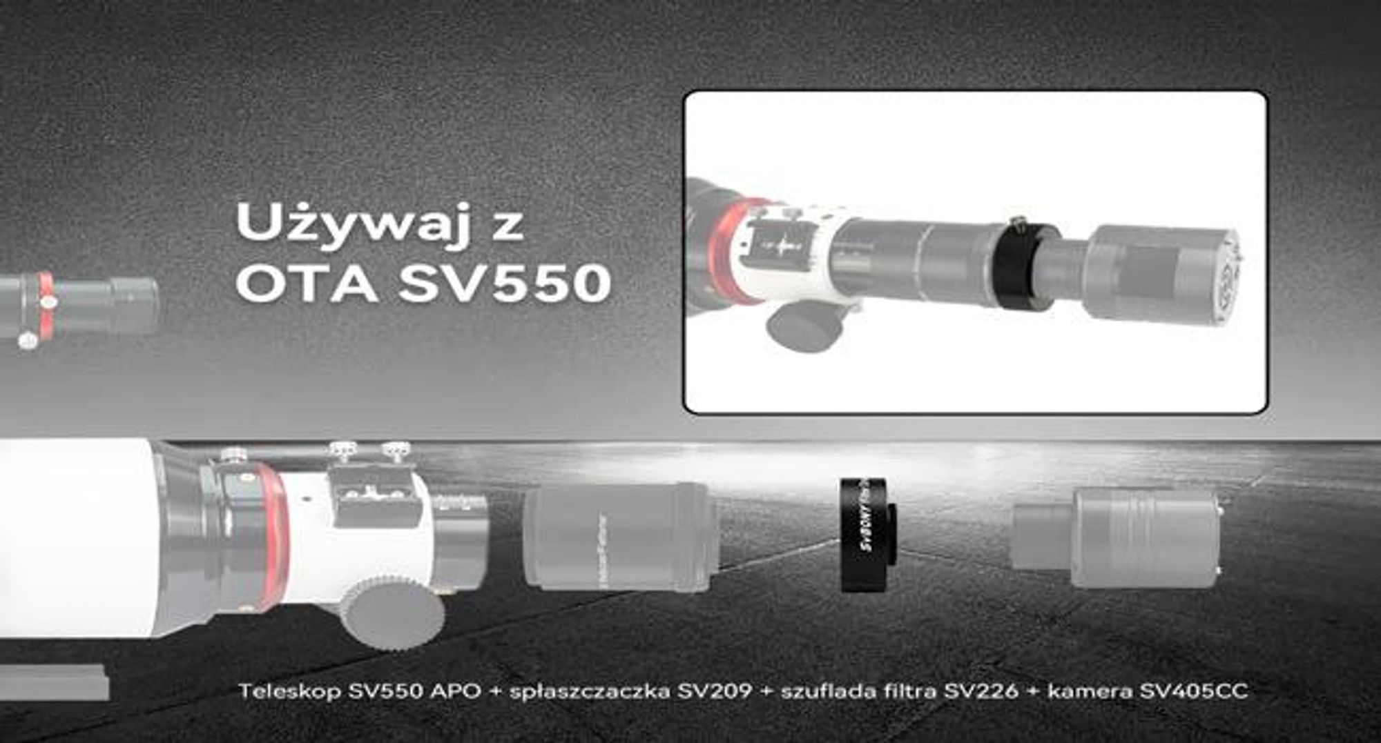 Teleskopowe koło filtrujące Svbony SV226 M42-M48, teleskopowa szuflada na filtry Zawiera dwa uchwyty na filtry 2" Kompatybilne z filtrami 1,25" i 2"