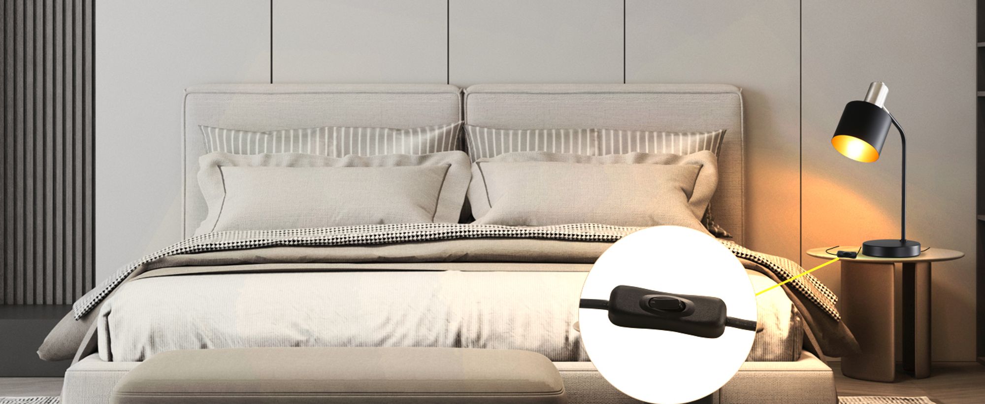 ZMH Tischlampe Vintage Nachttischlampe Kabel E27 Tischleuchte Wohnzimmer Schwarz Gold Schreibtischlampe Retro Schwenkbar Leselampe Tisch Basic Nachtlampe Bett für Schlafzimmer