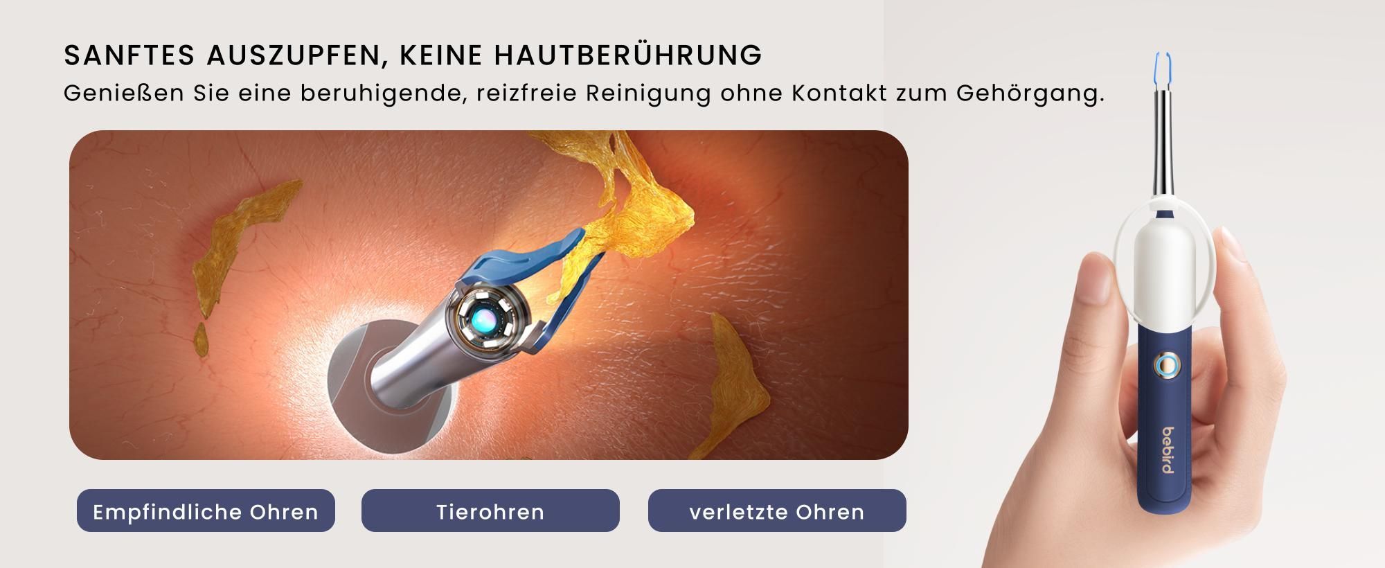 Bebird Ohrenschmalz Entferner Otoskop, 1920P HD Flexibler Ohrenreiniger Kamera, Ohrreiniger Kamera mit Pinzette, OhrKamera für Ohren/Nasen/Hals Kinder