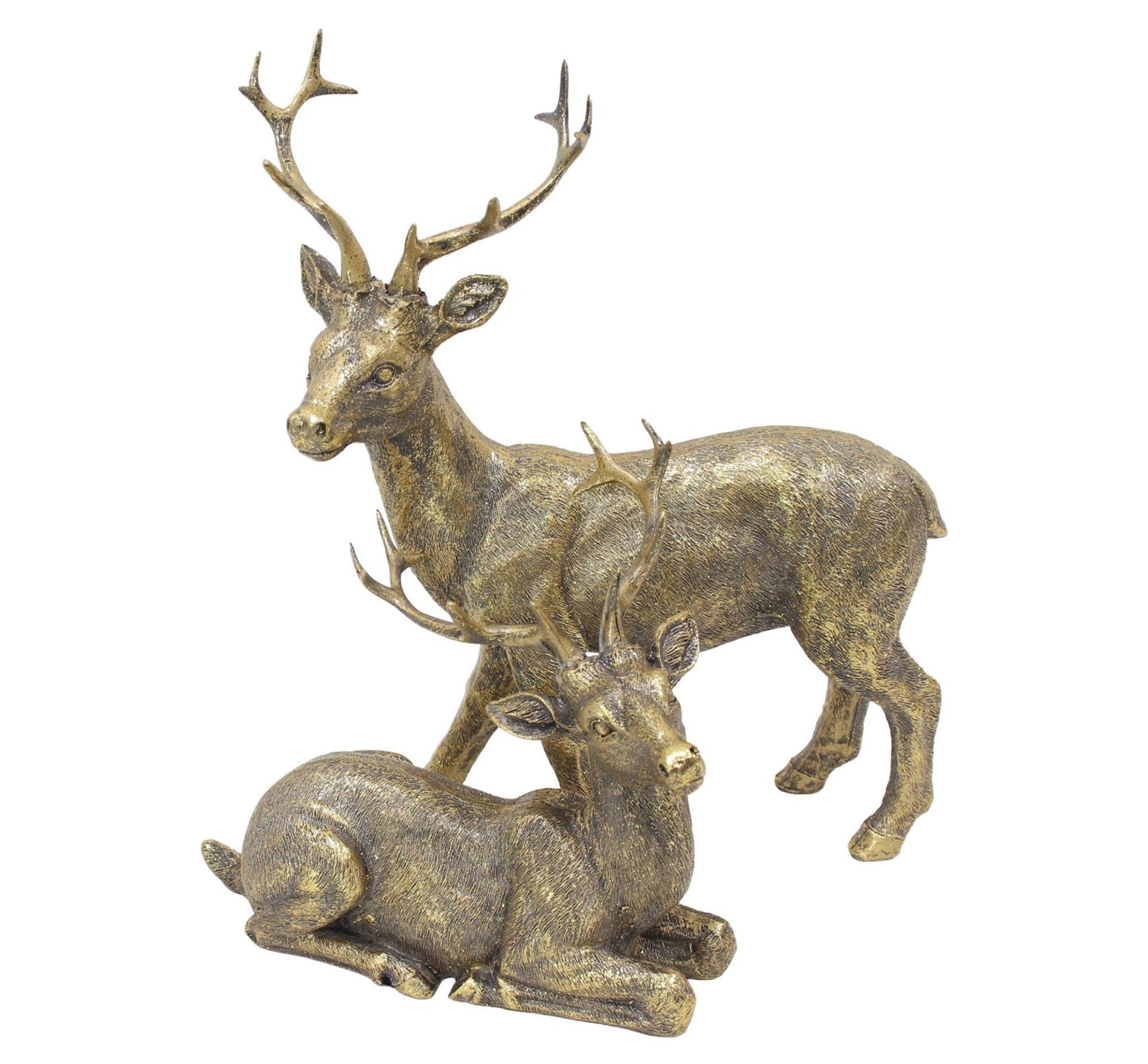 Deko-Hirsch Golden, 2er Set, Höhe 13 cm, 23 cm