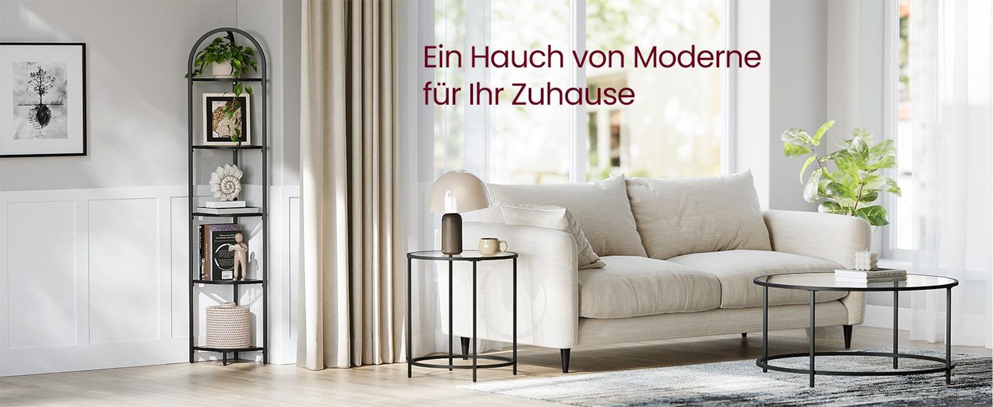 VASAGLE Eckregal, Standregal mit 5 Etagen, Metall, Hartglas