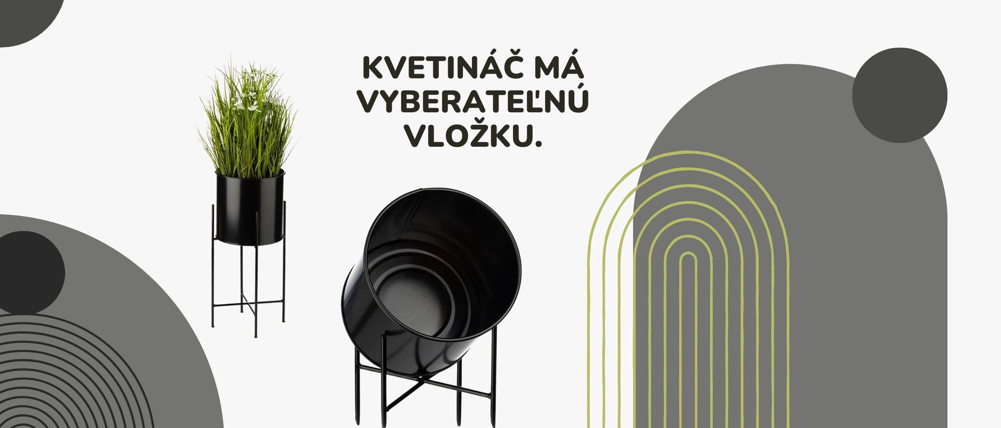 Howhomely, stojan na rastliny, stojan na kvety, kvetináč, kov, čierna, zlatá
