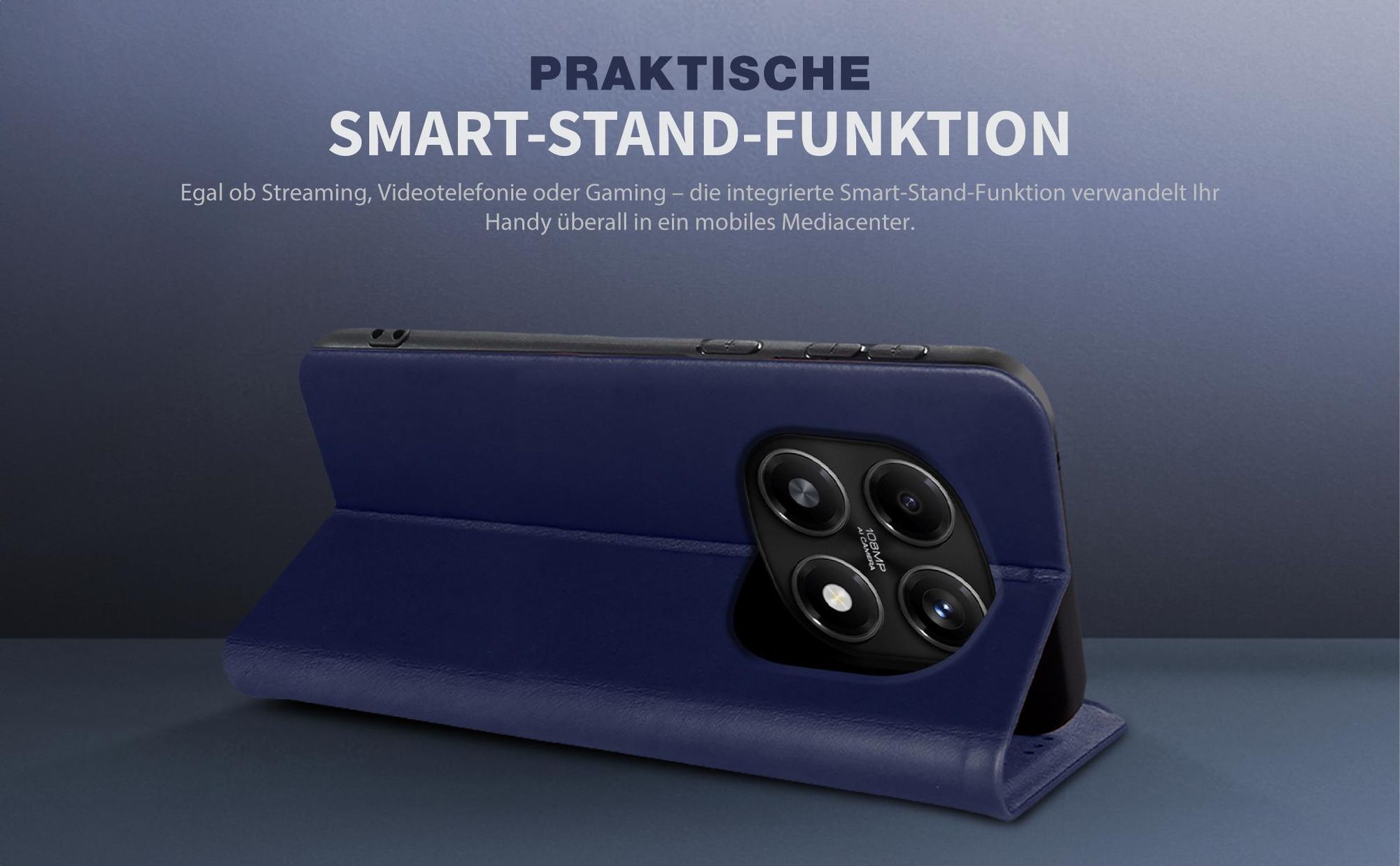 Fliphülle aus Leder für das Xiaomi Redmi Note 15 / 15 5G mit Smartstand Funktion