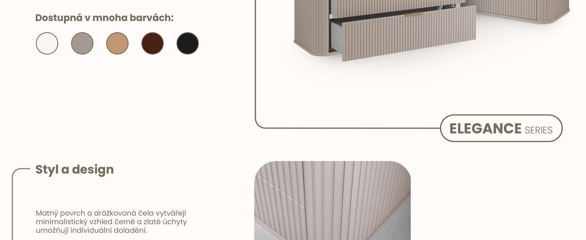 Koupelnová Skříňka 120 CM Béžový Mat MDF