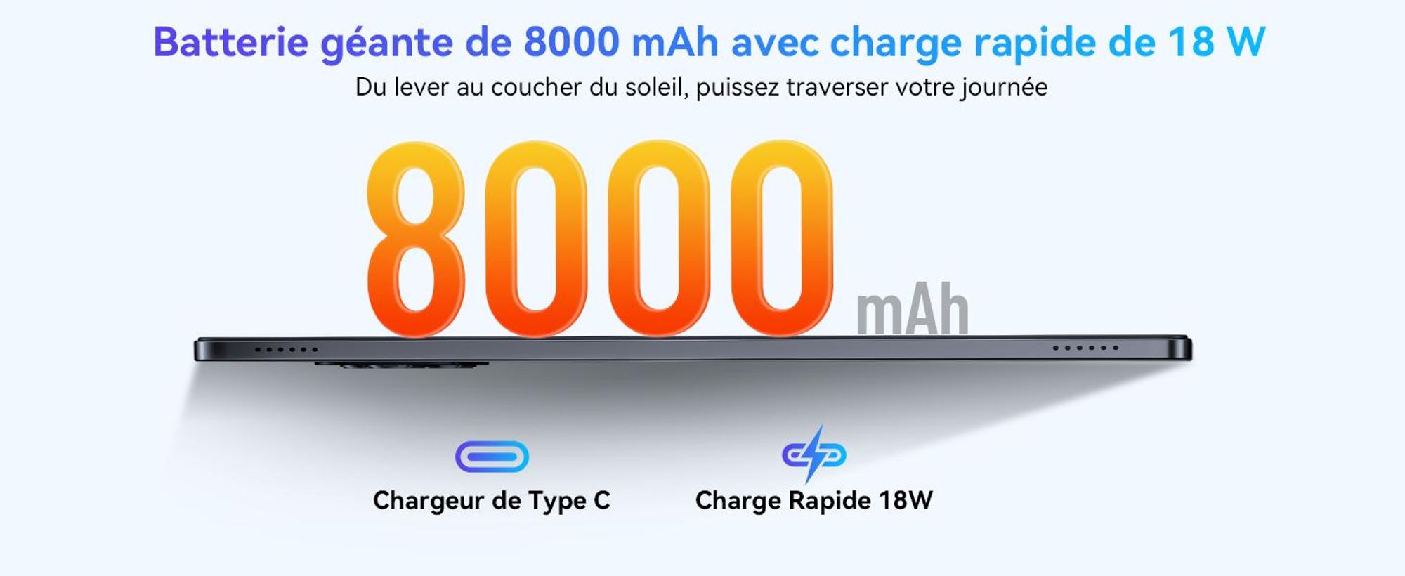TABWEE W90 Tablet 11 pouces Android 15 ,24GB RAM Espace de stockage 256GB(2TB TF),Grand écran Widevide L1,Octa-core T615, 8000mAh,5G WiFi,4G LET,18W