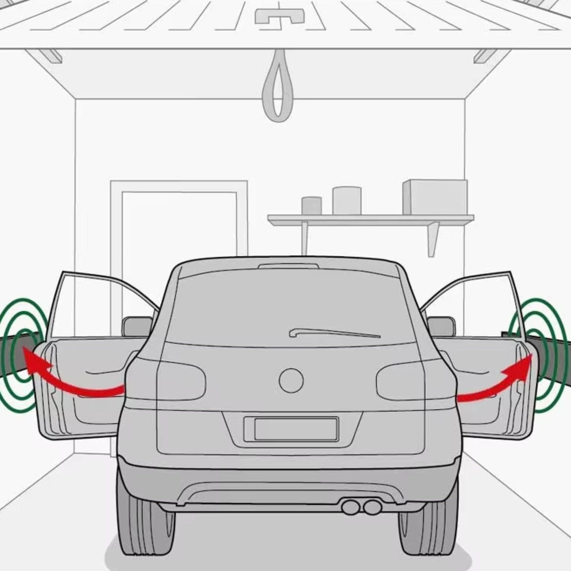 Eckenschutz Garage 50x20x1,5cm, reflektierender Kantenschutz selbstklebend, Wandschutz Schaumstoff für Parkplatz & Auto, EVI Garage Protector C50