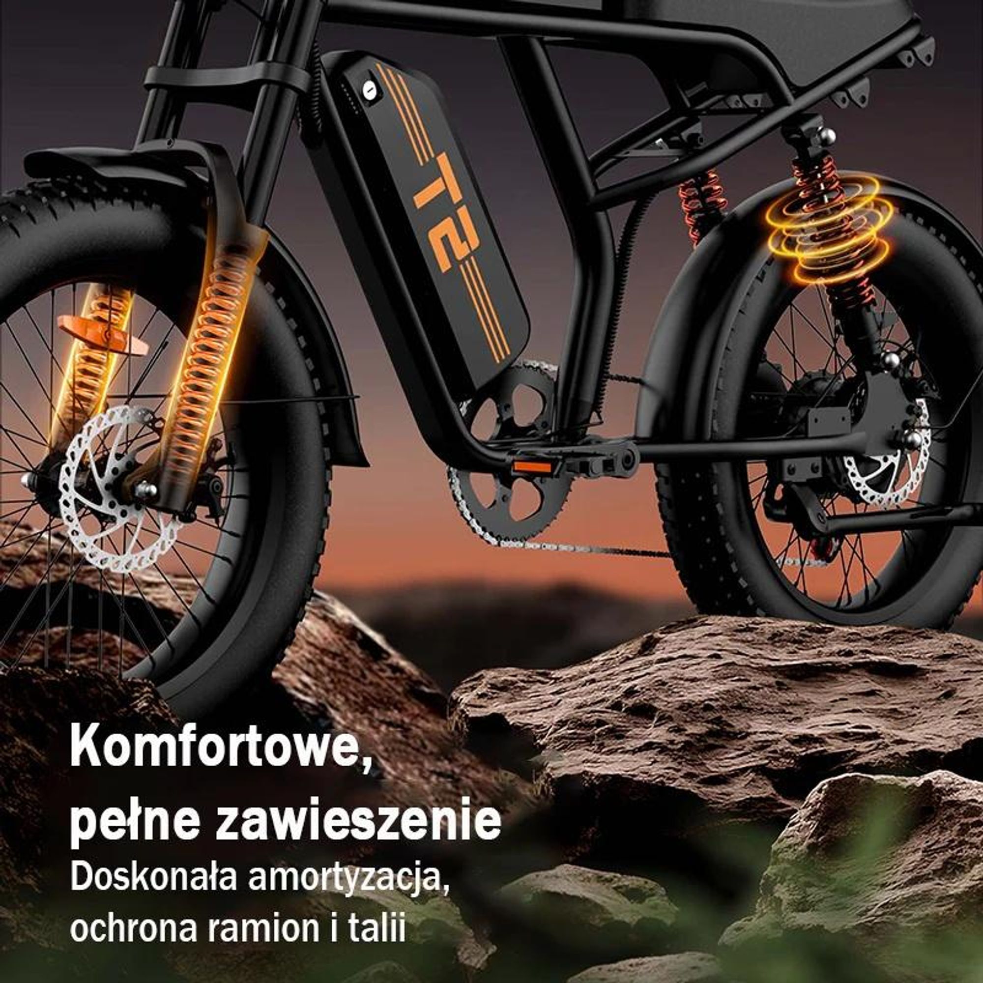 URLIFE T2 Rower Elektryczny - Silnik 250W Bateria 48V 15.6Ah Hamulce Tarczowe Tryb wspomagania pedałowania - Czarny