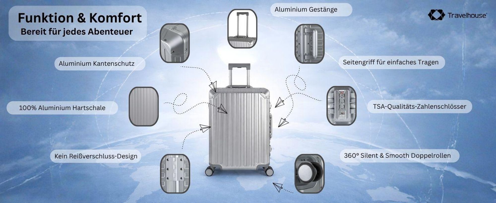 Kabinentrolley Aluminium TSA Schloss