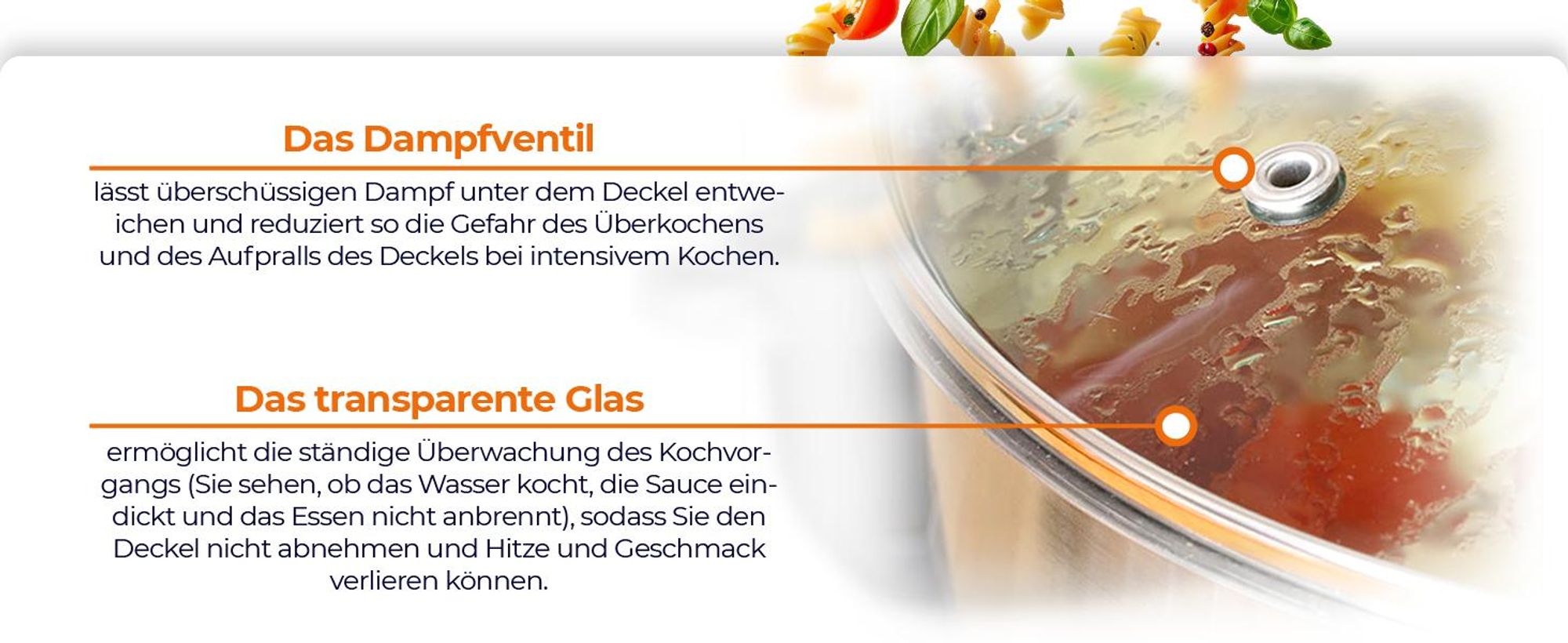 KADAX Glasdeckel mit Silikongriff "Tolfa", hitzebeständiger Kochtopfdeckel, 16 cm