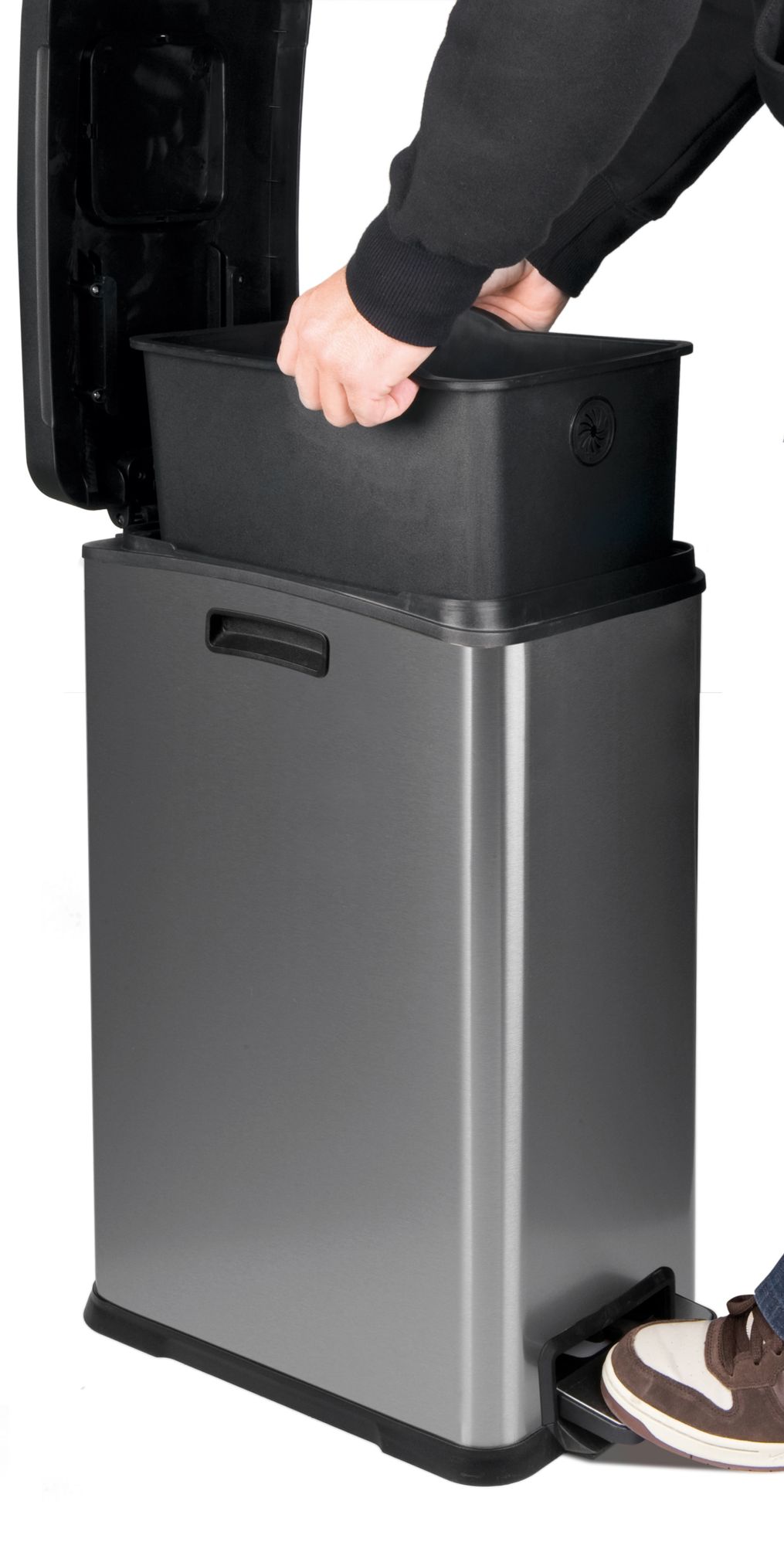 EKO - Rejoice Treteimer 30 Liter - Stainless steel Plastic  - Matt Edelstahl