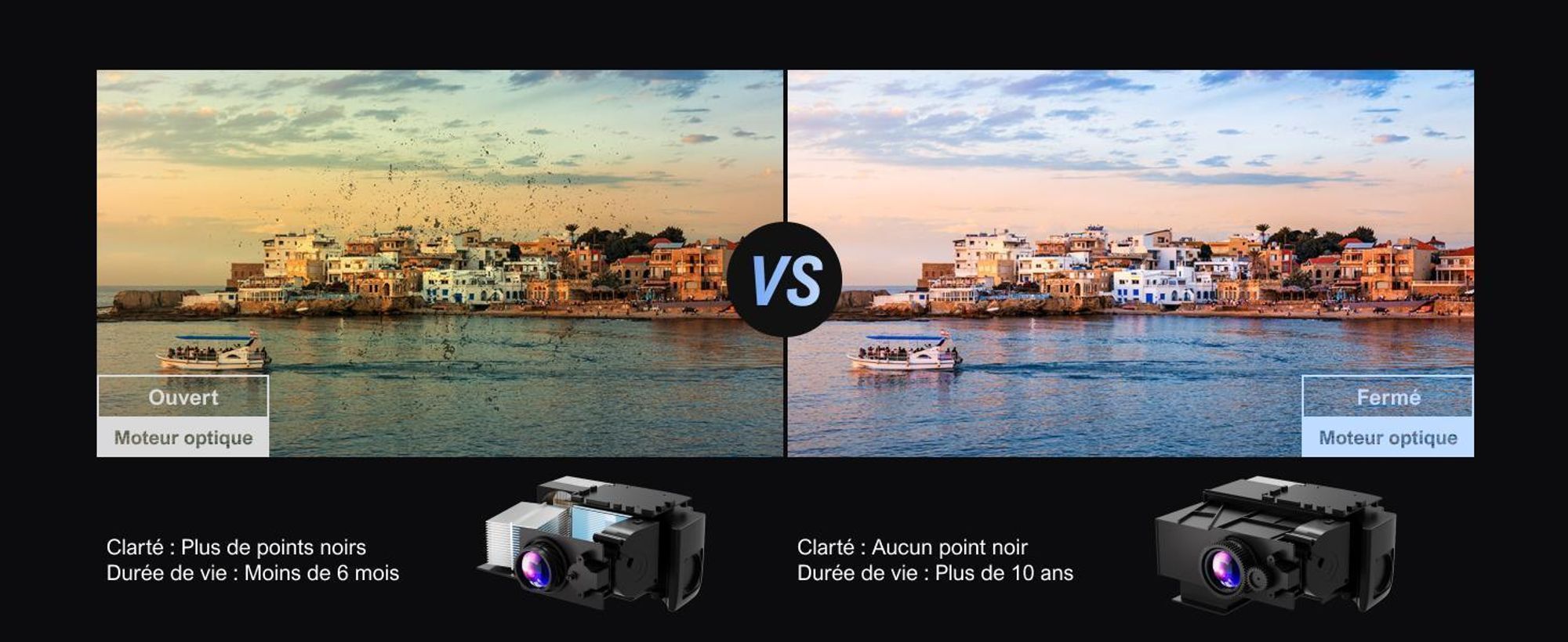ULTIMEA Apollo P10 Full HD 1080P Decoding Beamer, 5G+2.4G WiFi Bluetooth Projector, Mini Beamer portable Full-HD, 300 ANSI-Lumen