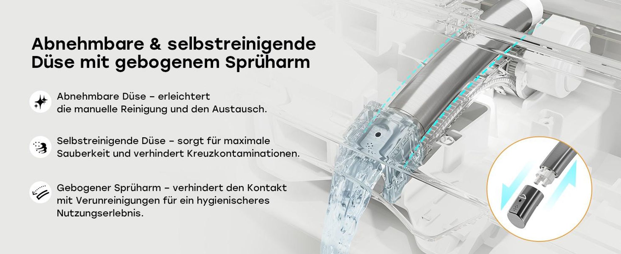 HOROW Intelligent Dusch-WC Hänge WC mit Bidet Funktion Spülrandlos Japanische Toilette WC, Instellbarem Wasserdruck, Damenpflege, Nachtlicht