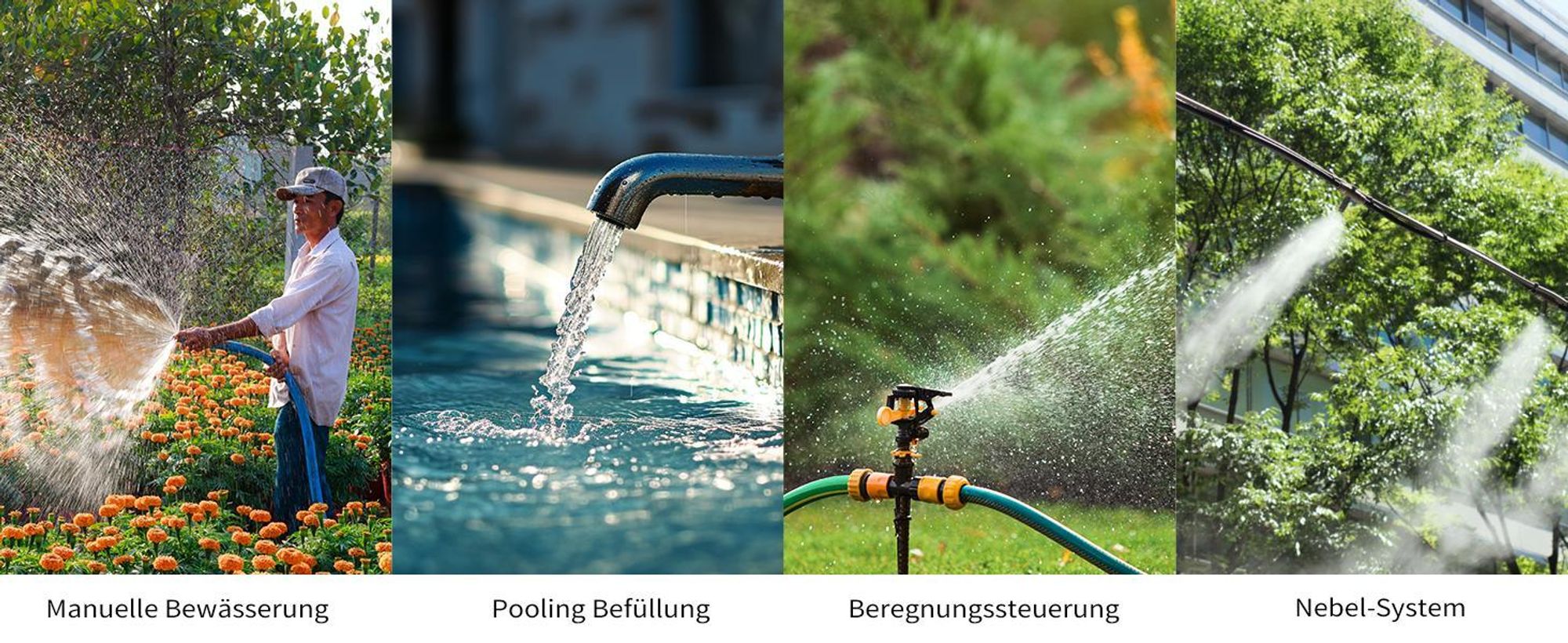 Diivoo Bewässerungscomputer WLAN 4 Ausgänge Automatische Bewässerungsuhr mit WiFi Hub für Garten Rasen