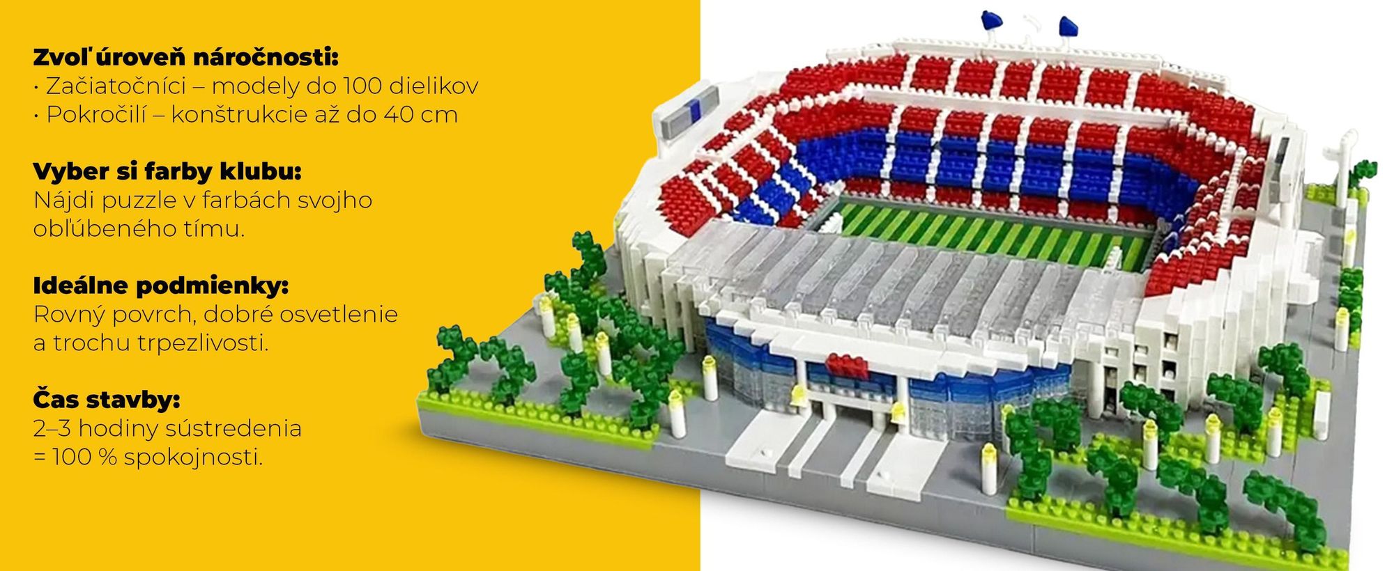 Puzzle 3D, 3d puzzle, Futbalový štadión, Pre futbalových fanúšikov, Futbal