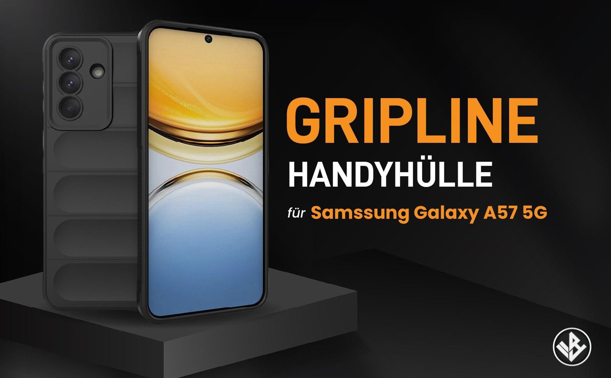 Schwarze ergonomische Grip Schutzhülle für das Samsung Galaxy A57 5G