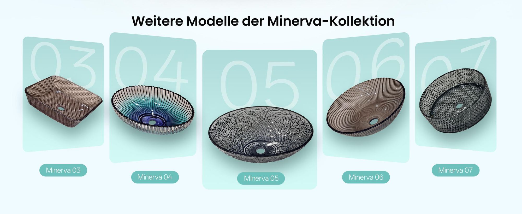 Mai & Mai Waschbecken Glas Aufsatzwaschbecken Glaswaschbecken Handwaschbecken Waschschale Oval Grau BxTxH 50,5x36x15,5 cm Minerva05