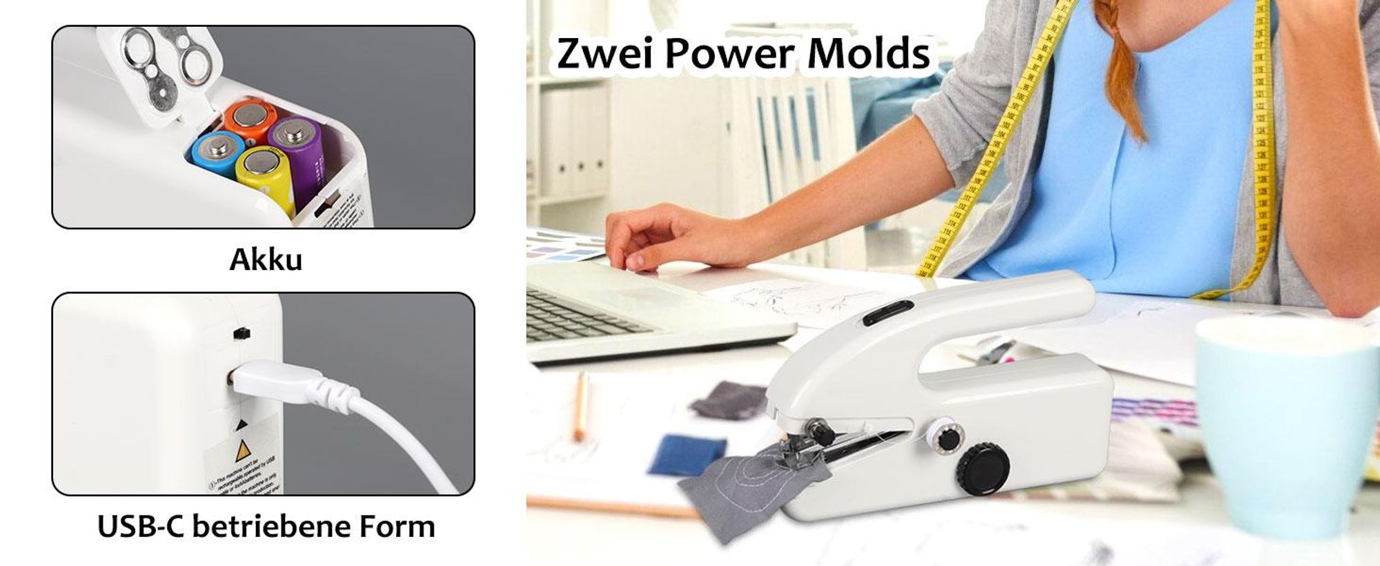 Nähmaschine, Handnähmaschine, Elektrische Reisenähmaschine, Mini-Nähmaschine, 2 Geschwindigkeiten, für Anfänger & Schnelle Reparaturen an Kleidung