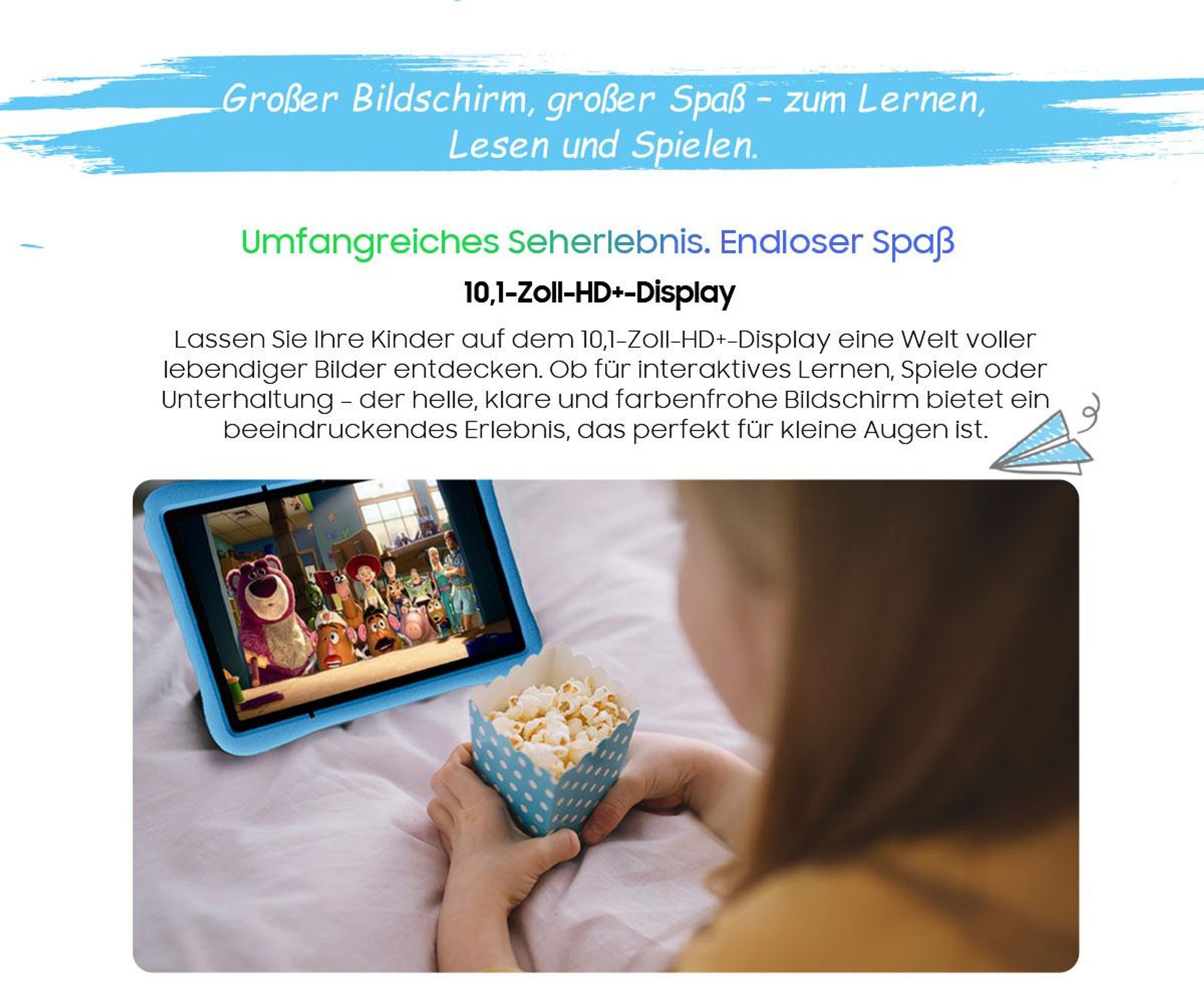 Blackview Pad 60 Kids, Kinder Tablet, 10,1", 12GB+128GB, Android 15, Elternkontrolle, Kinder-Modus, HD-Streaming, WiFi 6, mit stoßfester Schutzhülle