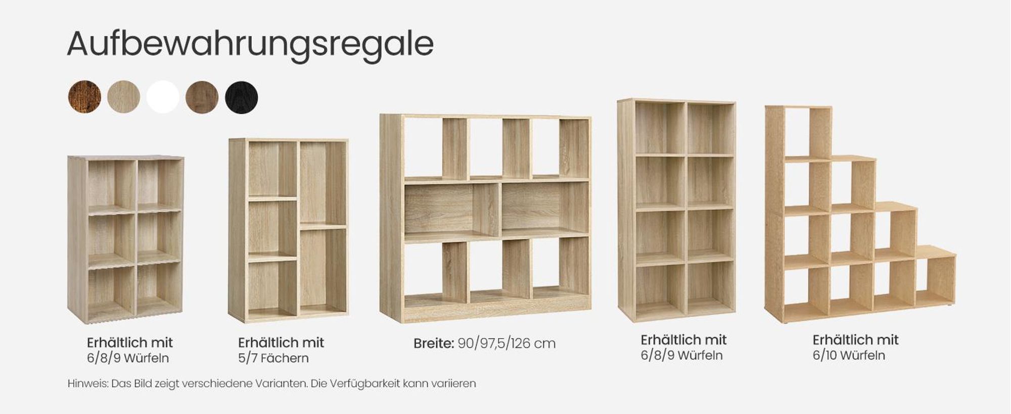 VASAGLE Bücherregal eiche Holzregal 97,5 x 100 x 30 cm Standregal aus Holz mit offenen Fächern Vitrine LBC52NL