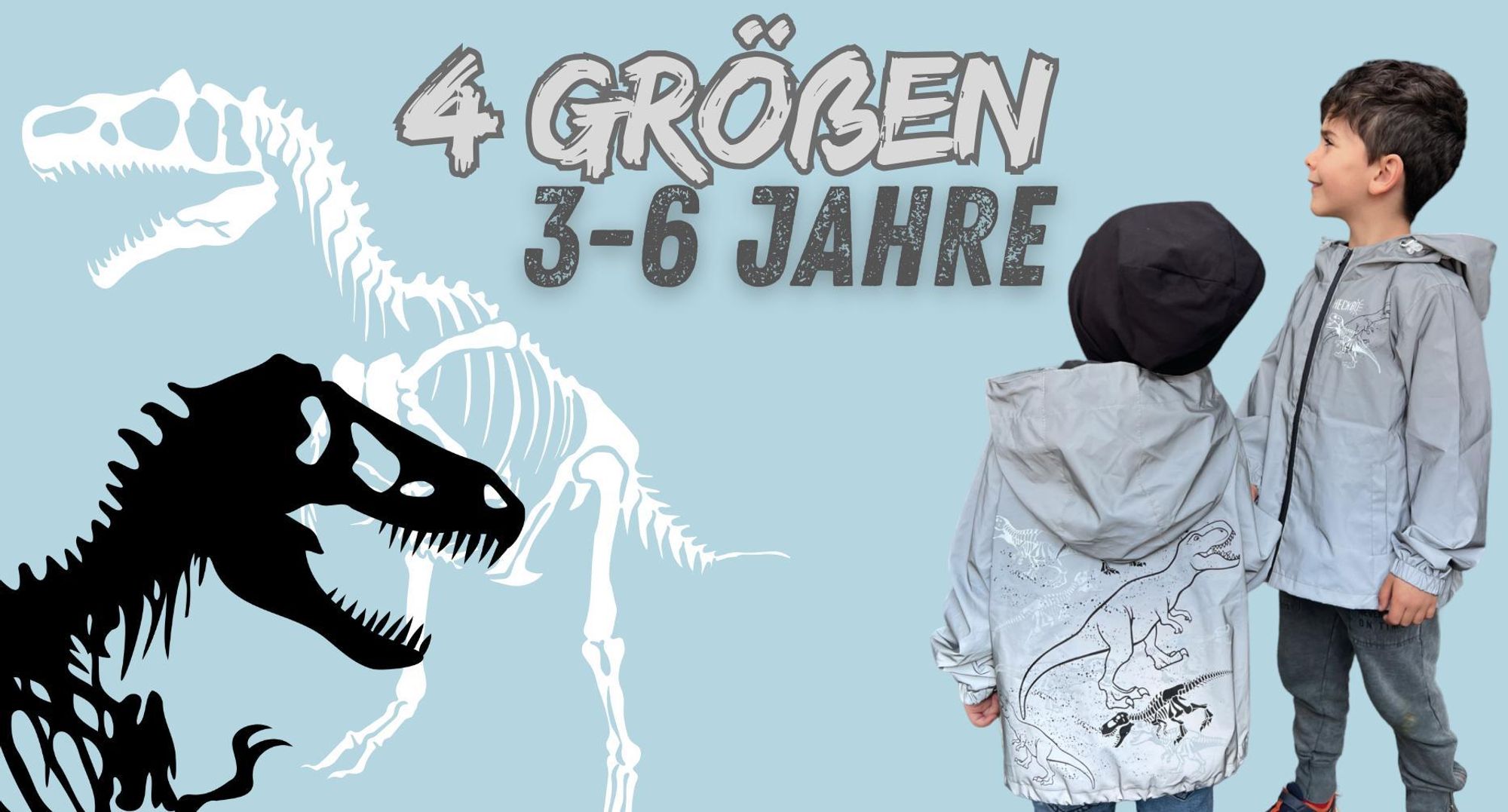 Kinder Reflektor Regenjacke Dinosaurier - 6 Jahre