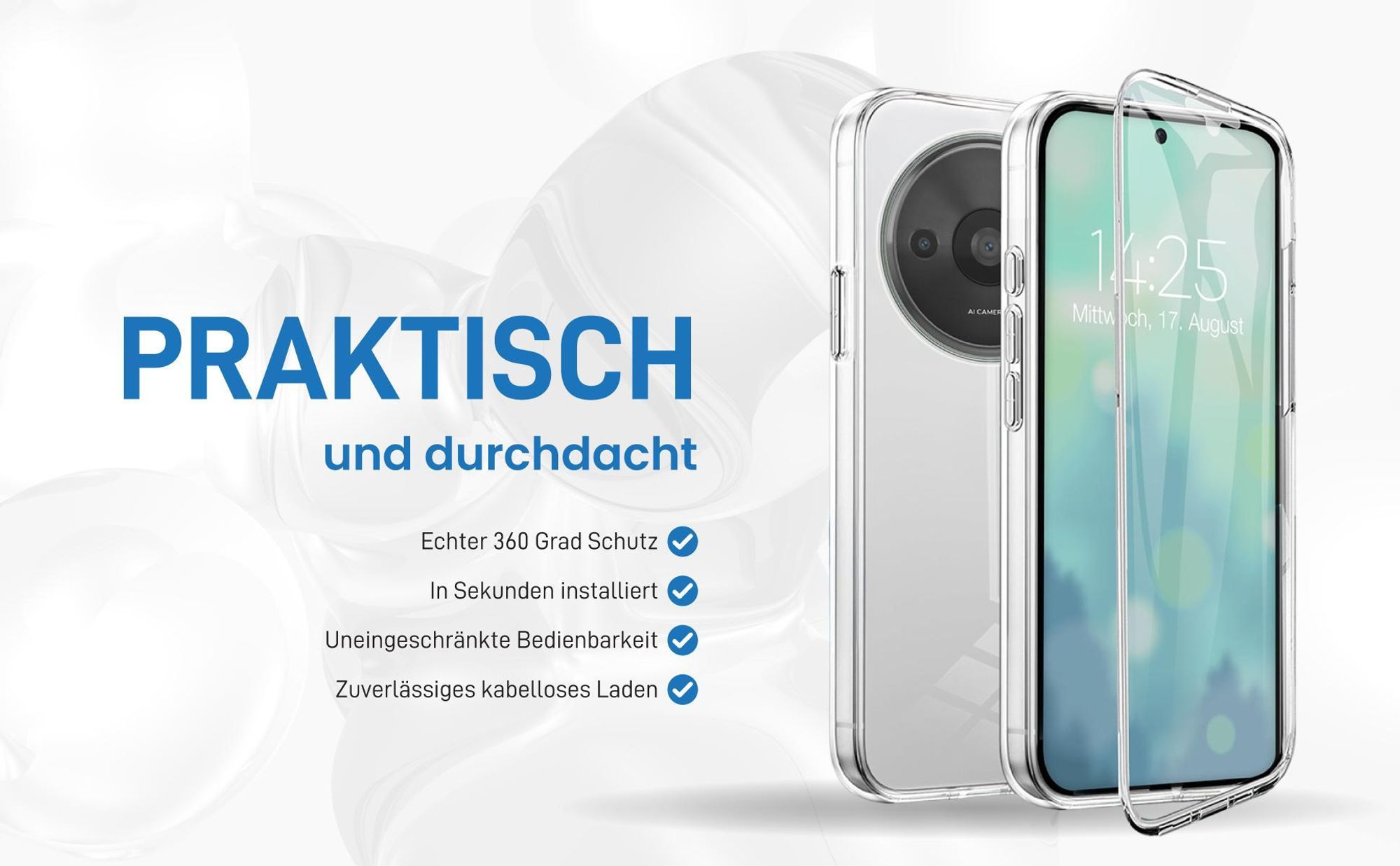 Rundum Schutz Hülle für Xiaomi Redmi A3 mit Touchsensibilität