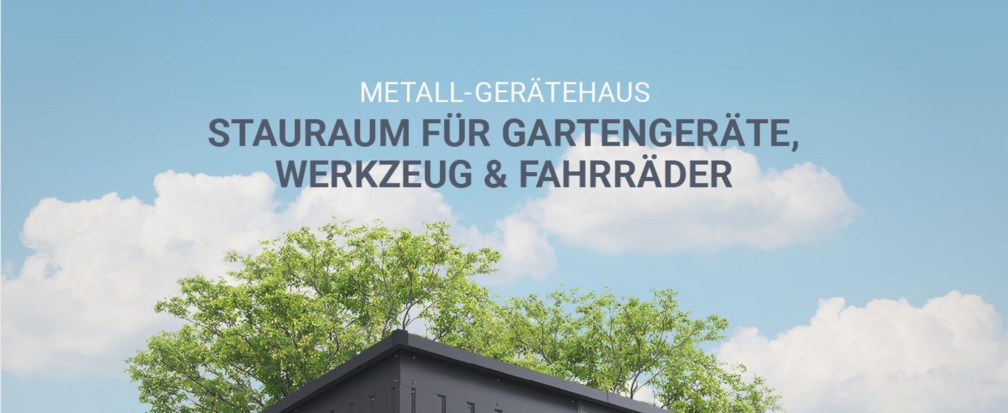 Juskys Metall Geräteschuppen M – Dunkelgrau, wetterfest mit Fundamentrahmen, Schiebetür & abschließbar