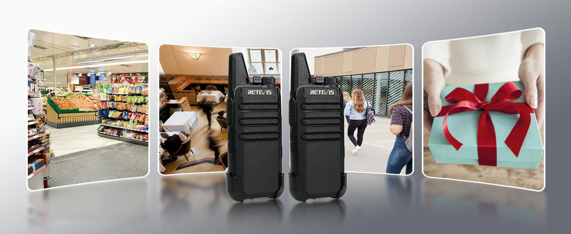 Retevis RT622 Walkie Talkie, 4er Mini Funkgeräte, PMR446 Lizenzfrei 16 CH, VOX Squelch Scan CTCSS/DCS, Funkgerät mit USB-Ladekabel, für Schule, Reisebüro, Supermarkt, Weingut