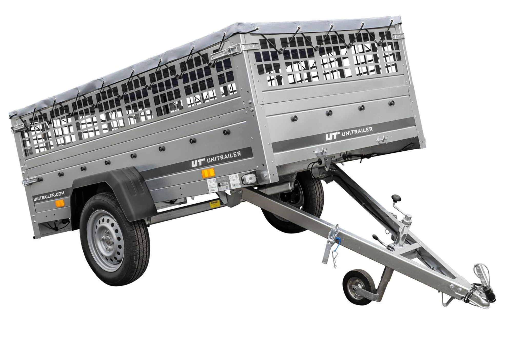 Pkw-Anhänger GARDEN TRAILER 230 KIPP mit Laubgitteraufsatz, Stützrad, Flachplane und Planenträgern